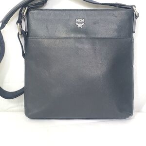 MCM Black Leather Crossbody Bag for Men
